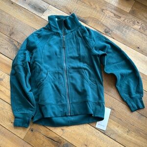 Lululemon oversized scuba funnel full zip xs/s green jasper nwt